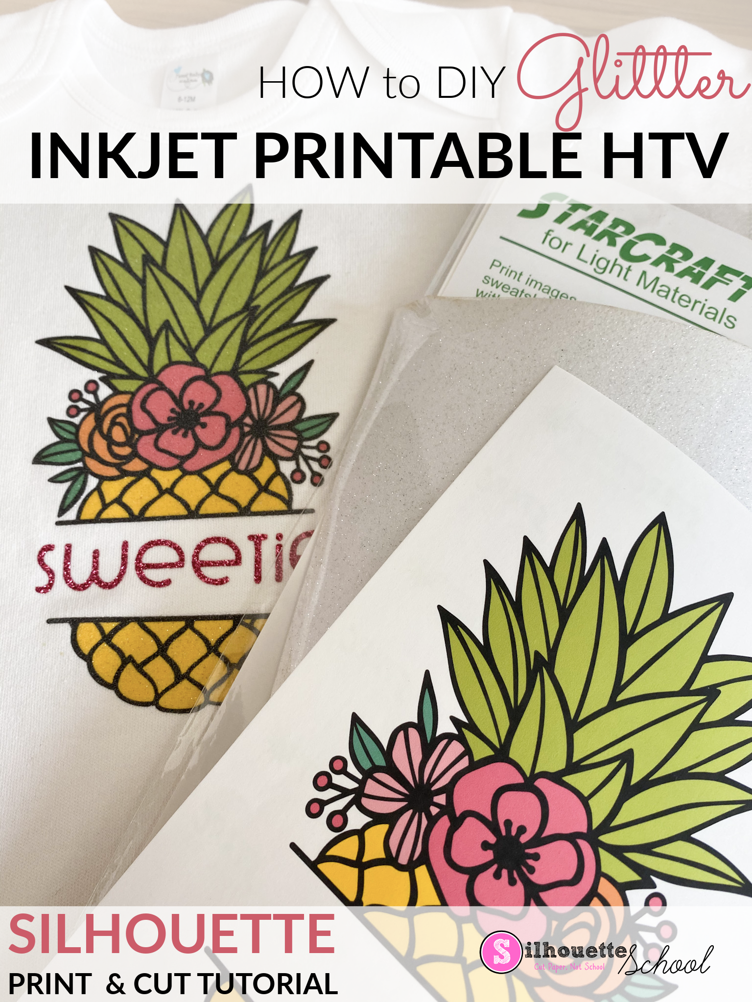 Inkjet Printable HTV on Glitter HTV: Silhouette Tutorial - Silhouette School